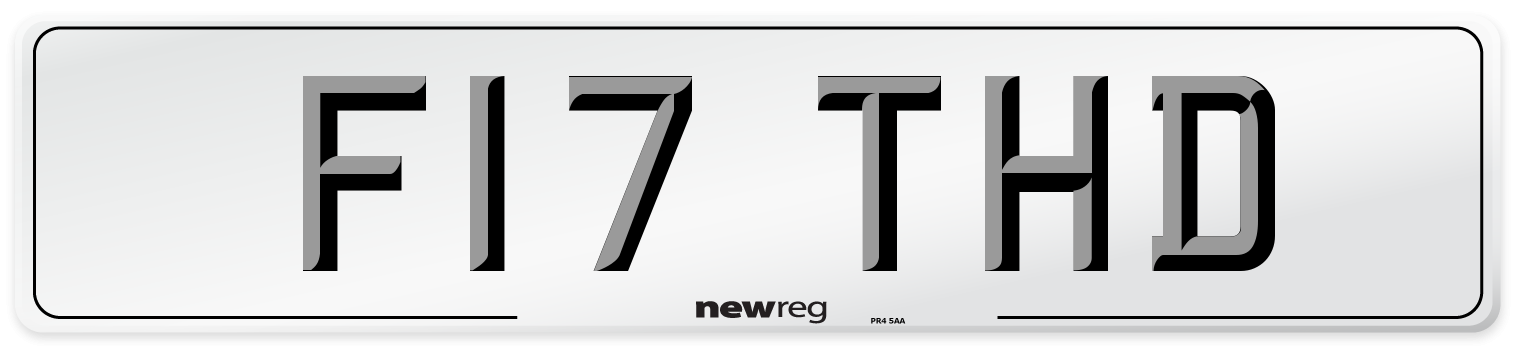 F17 THD Number Plate from New Reg